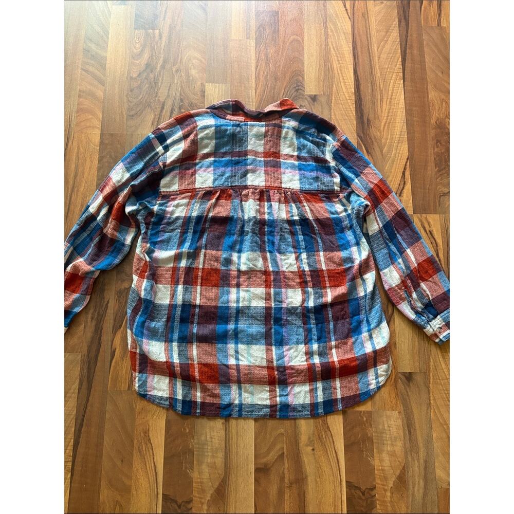 Pilcro By Anthropologie Woman’s Rainbow Plaid Button-Up Shirt - Red, Blue, Cream - Picture 8 of 13